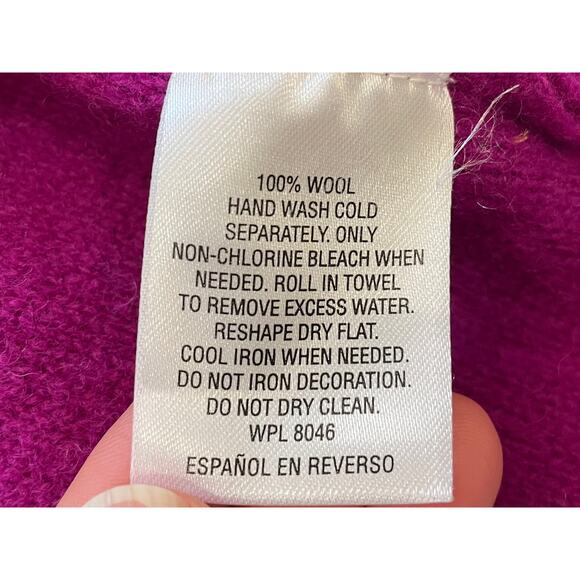 JM Collection Wool Magenta / Purple Open Cardigan / Duster, Jeweled Closure, M - Picture 9 of 12